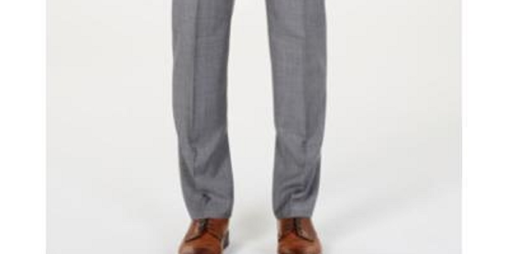 Ralph Lauren Men's Wool Plaid Dress Pants Gray Size 36