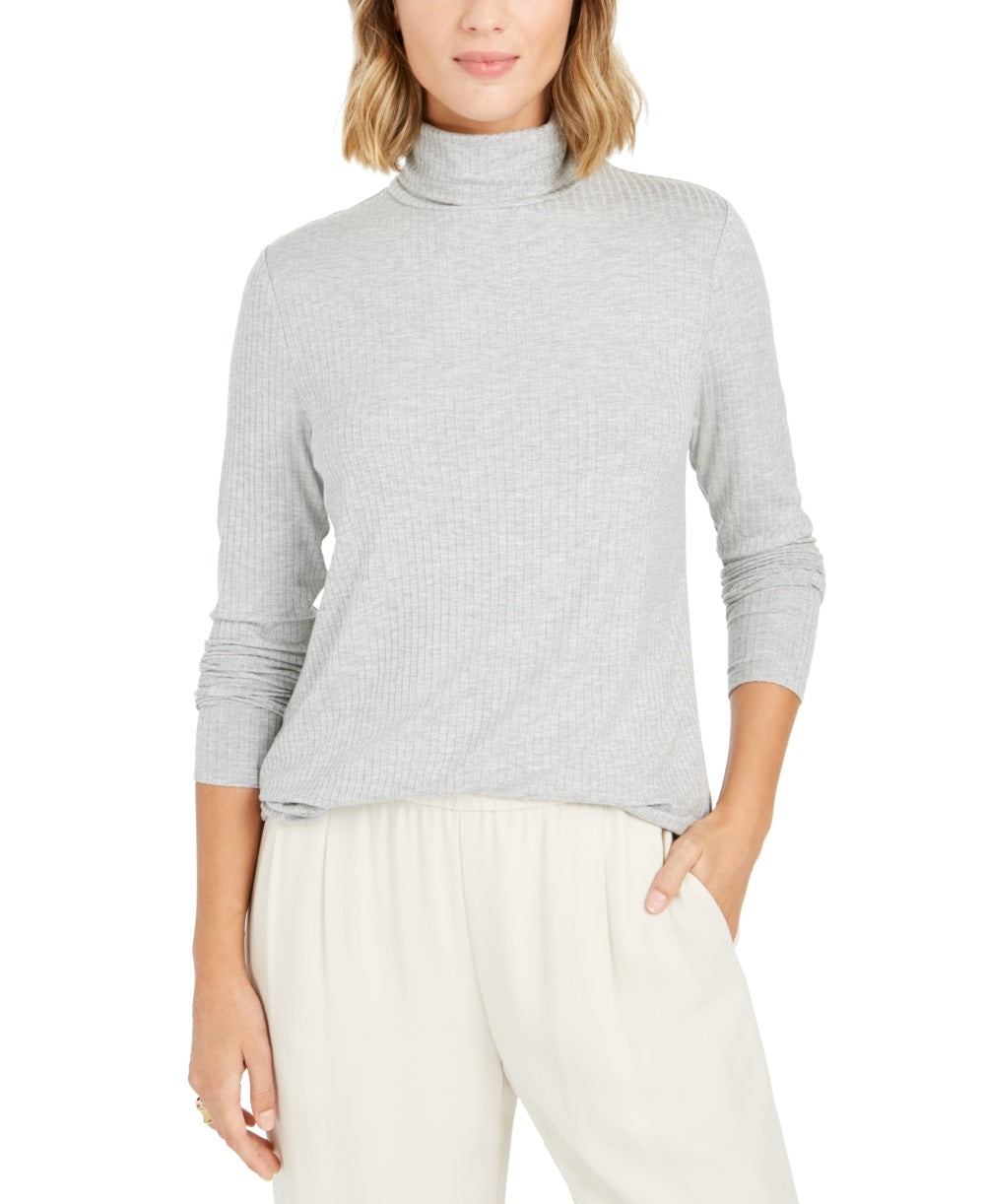 Charter Club Women's Heathered Turtleneck Gray Size PL