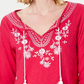 Charter Club Women's Petite Cotton Embroidered Peasant Top Pink Size PM