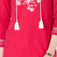 Charter Club Women's Petite Cotton Embroidered Peasant Top Pink Size PM