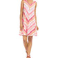 Style & Co Women's Striped Sleeveless V Neck Short Shift Dress Pink Size PM