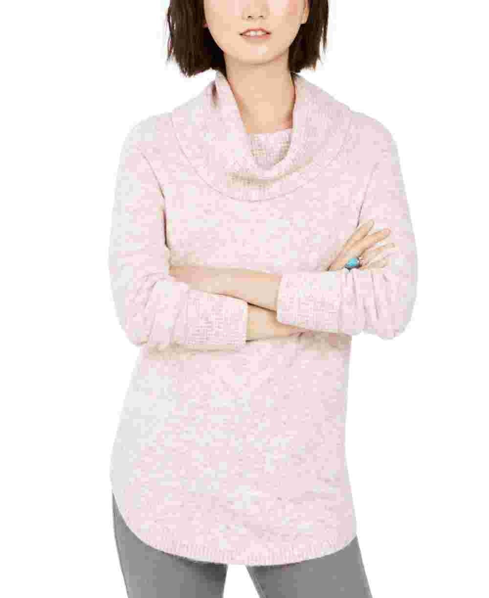 Style & Co Women's Petite Cowlneck Sweater Purple Size PP