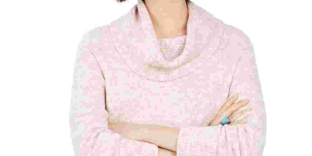 Style & Co Women's Petite Cowlneck Sweater Purple Size PP