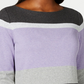 Karen Scott Women's Cotton Striped Sweater Purple Size PM