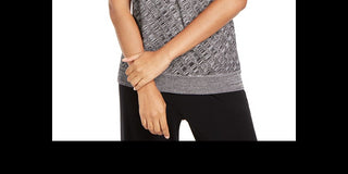 Alfani Women's Textured Surplice Sweater Black Size Petite S