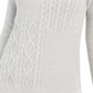 Charter Club Women's Envelope Neck Cable Knit Sweater Gray Size Petite Medium