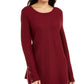 Alfani Women's Metallic Swing SweaterRed  Size PL