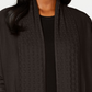 Karen Scott Women's Pointelle Collar Cardigan Brown Size Petite Medium
