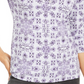 Karen Scott Women's Printed 3/4 Sleeve Henley Top Cassis Grey Size PS-