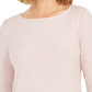Charter Club Women's Ribbed Boat Neck Top Pink Size PM