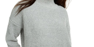 Hippie Rose Junior's Mock Neck Chenille Sweater Green Size X-Large