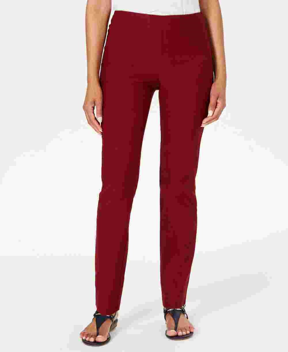 Charter Club Women's Chelsea Tummy Control Skinny-Leg Ankle Pants Wine Size 8