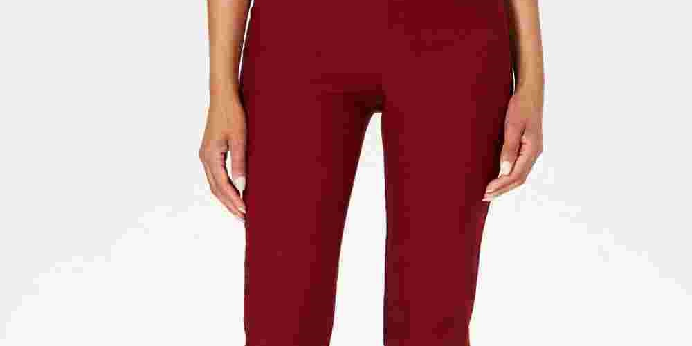 Charter Club Women's Chelsea Tummy Control Skinny-Leg Ankle Pants Wine Size 8