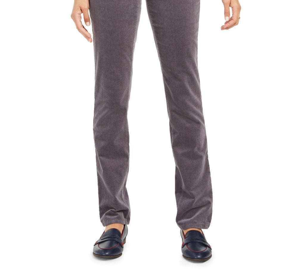 Charter Club Women's Lexington Corduroy Tummy-Control Pants Gray Size 4