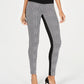 INC International Concepts Women's Petite Houndstooth Front Ponte Back Leggings Black Size 16 P