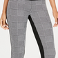 INC International Concepts Women's Houndstooth Front Ponte Back Leggings Black Size 2P