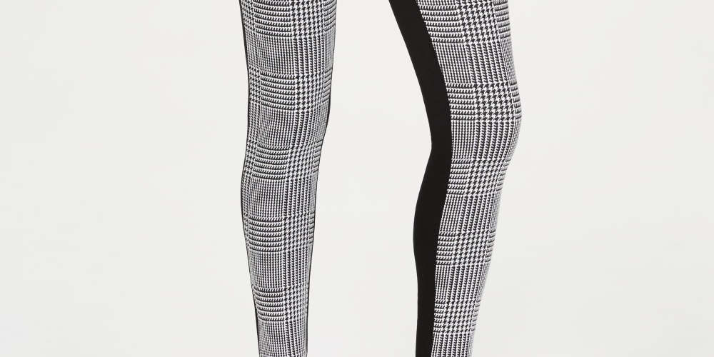 INC International Concepts Women's Houndstooth Front Ponte Back Leggings Black Size 2P