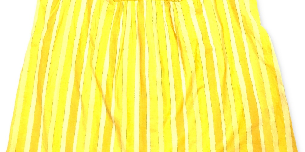 Style & Co Women's Striped Ruffle Sleeve Cotton Top  Yellow Size X-Small