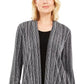 JM Collection Women's Petite Layered-Look Metallic Cardigan Black Size Petite X-Large