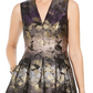 Vince Camuto Women's Vince Camuto Metallic Jacquard Fit & Flare Dress Black Size 10