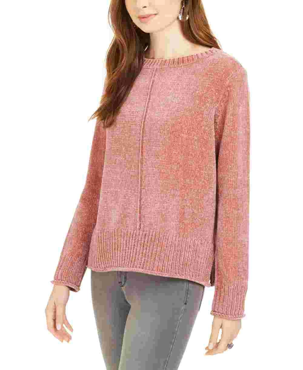 Style & Co. Women's Chenille Sweater Pink Size PM