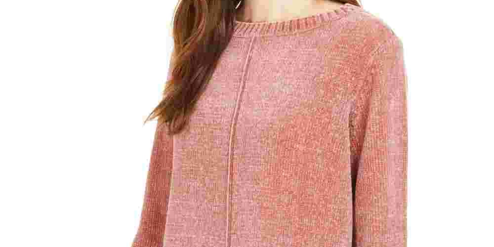 Style & Co. Women's Chenille Sweater Pink Size PM