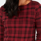 Charter Club Women's Pima Cotton Button Shoulder Print Top Red Size Petite Small