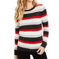 Charter Club Women's Striped Sweater Black Size Petite Small-Medium