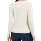 Charter Club Women's Chevron Print Metallic Threaded Cardigan White Size Petite
