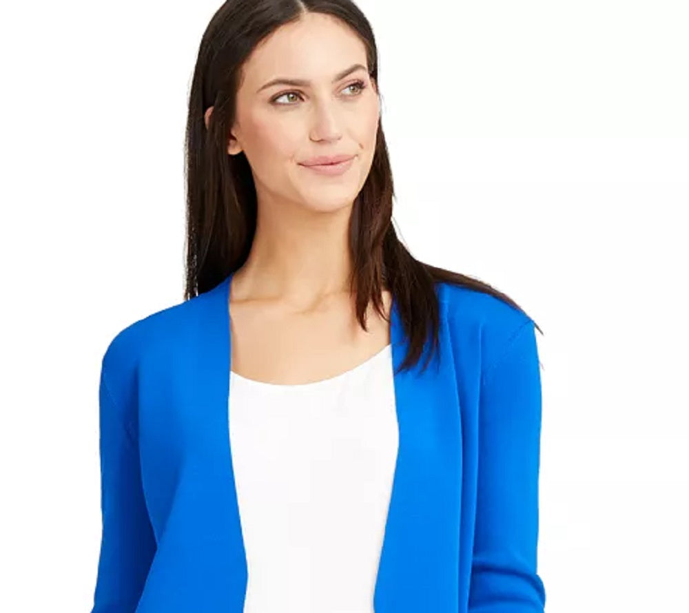 Alfani Women's Blue Long Sleeve Open Cardigan Sweater Blue Size Small
