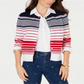 Charter Club Women's Striped Cardigan Blue Size Small