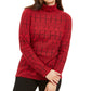 Karen Scott Women's Fair Isle Printed Turtleneck Top Bright Red Size Small