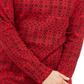 Karen Scott Women's Fair Isle Printed Turtleneck Top Bright Red Size Small