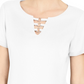Karen Scott Women's Triple Ring Cutout Top White Size Medium