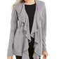 Karen Scott Women's Ruffle Front Cardigan Gray Size X-Small