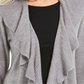 Karen Scott Women's Ruffle Front Cardigan Gray Size X-Small