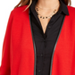 Charter Club Women's Milano Cotton Colorblocked Cardigan Red Size Medium