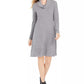 Style & Company Women's Heather Long Sleeve Cowl Neck Above The Knee Shift Dress Gray Size Medium