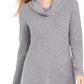 Style & Company Women's Heather Long Sleeve Cowl Neck Above The Knee Shift Dress Gray Size Medium