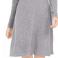 Style & Company Women's Heather Long Sleeve Cowl Neck Above The Knee Shift Dress Gray Size Medium