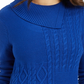 Charter Club Women's Petite Envelope-Neck Cable-Knit Sweater Blue Size Petite X-Large