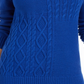 Charter Club Women's Petite Envelope-Neck Cable-Knit Sweater Blue Size Petite X-Large
