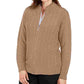 Karen Scott Women's Cable Knit Zip Front Sweater  Brown Size -PS