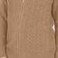 Karen Scott Women's Cable Knit Zip Front Sweater  Brown Size -PS
