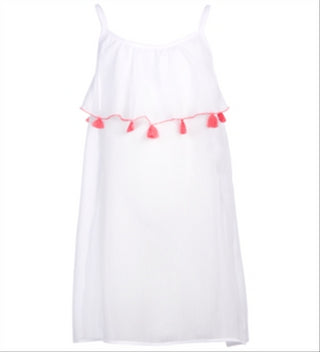 Carter's Big Girl's Tassel Trim Coverup Top White Size 12