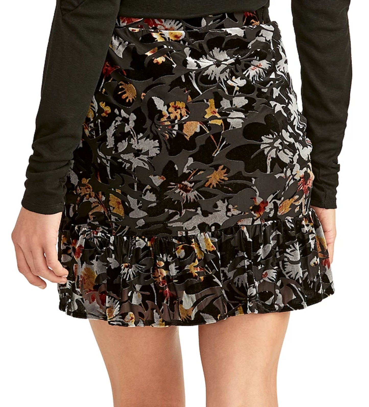 Rachel Roy Women's Dora Printed Mini Skirt Black Size Medium