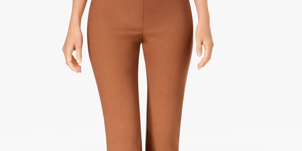 Charter Club Women's Cropped Wear To Work Pants Brown Size 6P