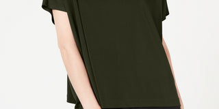 Alfani Women's Cowl Mock-Neck Top Green Size Petite Medium