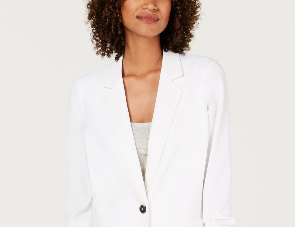 Alfani Women's Petite 3/4 Sleeve Blazer White Size Petite Medium
