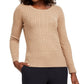 Karen Scott Women's Cable-Knit Crewneck Sweater Brown Size X-Large